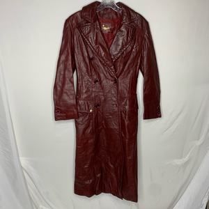 Ethenne Aignes Geniune Leather Trench Coat Size 12***